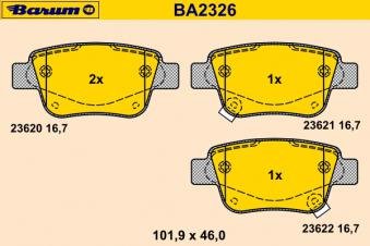 BARUM BA2326 Bremsbelagsatz, Scheibenbremse - (4-teilig) von Barum