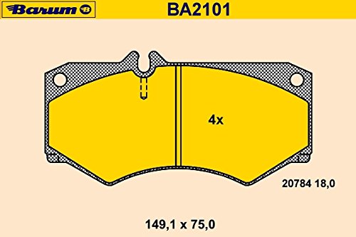 Barum BA2101 Bremsbelagsatz, Scheibenbremse - (4-teilig) von Barum