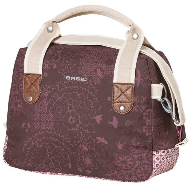 Basil Lenkertasche Boheme City Bag m. Reißverschluss 8 Liter fig red +Flicken von Catry