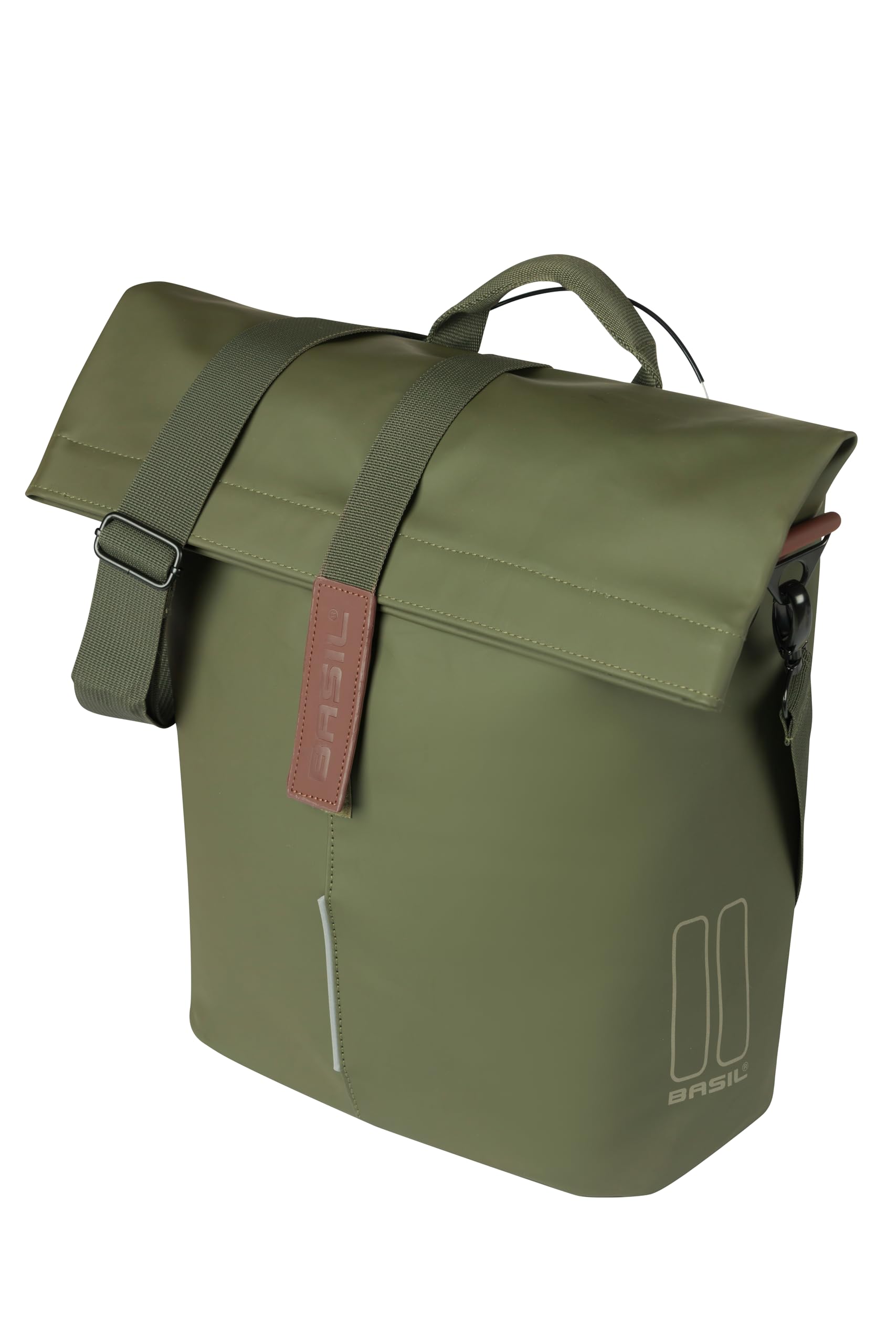 Basil City Fahrradshopper MIK - 14-16L, Braun, Wasserabweisend, Inkl. MIK Studs-System, Ideal für Stadt und Einkäufe von Basil