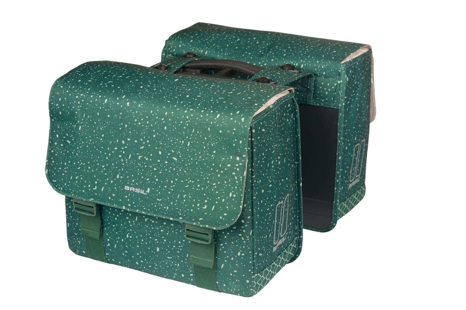 Basil Flair Doppelte Fahrradtasche MIK - 35L, Grün, Wasserabweisend, Aus recyceltem Polyester, Inkl. abschließbarer MIK-Adapterplatte, Perfekt für Stadt und Alltag Basil Flair Doppelte Fahrradtasche MIK - 35L, Grün, Wasserabweisend, Aus recyceltem Polyester, Inkl. abschließbarer MIK-Adapterplatte, Perfekt für Stadt und Alltag von Basil