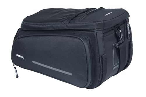 Basil Move Gepäckträgertasche - 10-26L, Schwarz, Wasserabweisend, Aus recyceltem Polyester, Kompatibel mit MIK & Racktime-Adapterplatten, Ideal für Pendeln und Einkäufe Basil Move Gepäckträgertasche - 10-26L, Schwarz, Wasserabweisend, Aus recyceltem Polyester, Kompatibel mit MIK & Racktime-Adapterplatten, Ideal für Pendeln und Einkäufe von Basil