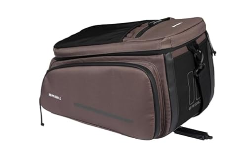 Basil Move Gepäckträgertasche MIK - 10-26L, Braun, Wasserabweisend, Nachhaltig aus recyceltem Polyester, Inkl. abschließbarer MIK-Adapterplatte von Basil