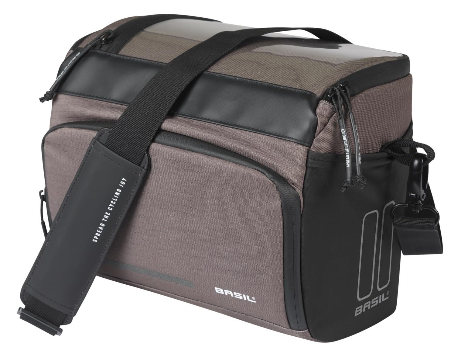 Basil Move Lenkertasche KF - 7-8L, Braun, Wasserabweisend, Aus recyceltem Polyester, Inkl. KF-Adapterplatte, Ideal für den Alltag von Basil