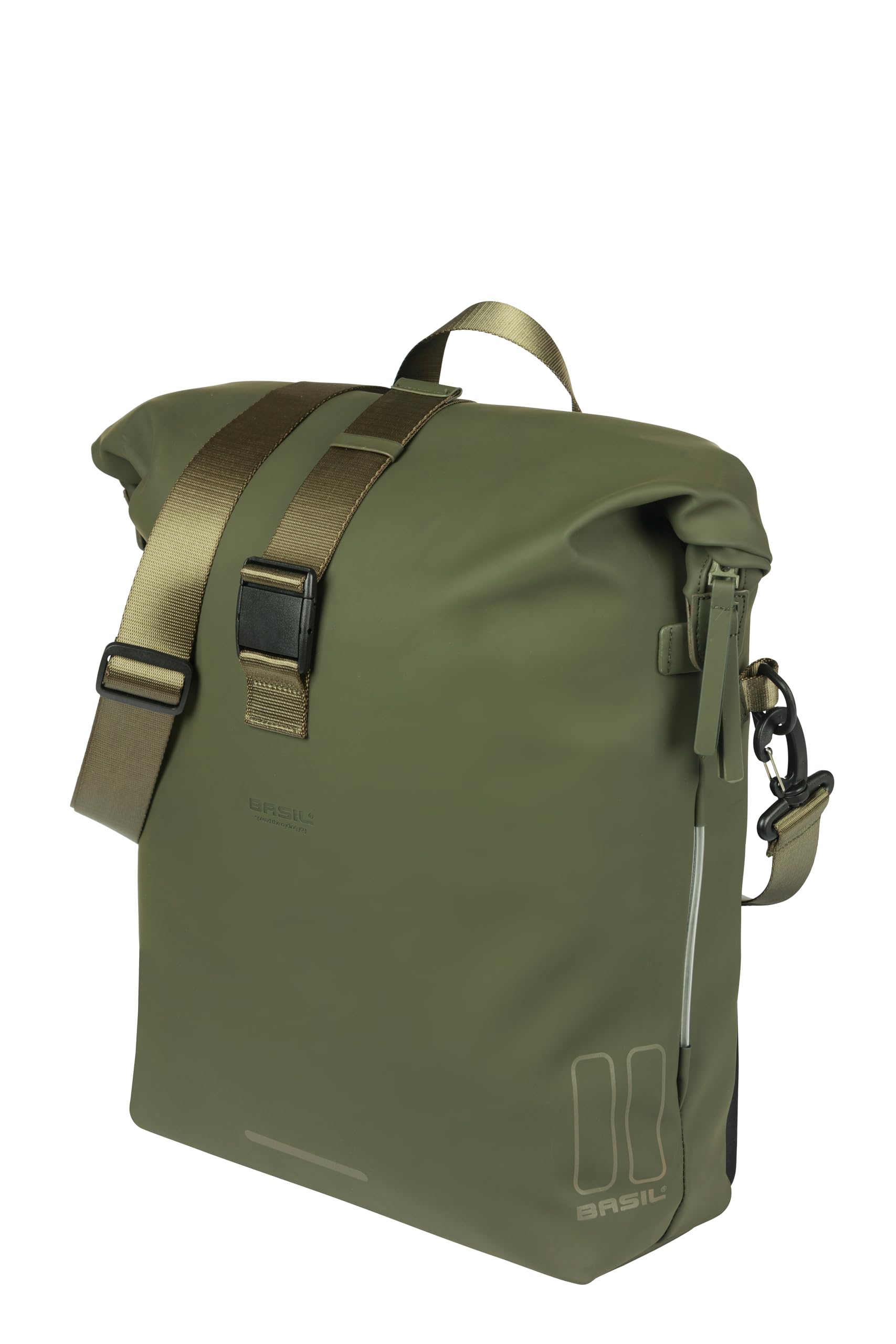 Basil SoHo Fahrrad-Umhängetasche MIK Studs - 17L, Grün, Wasserdicht, Inkl. MIK Studs-System, Ideal für Arbeit und Freizeit von Basil