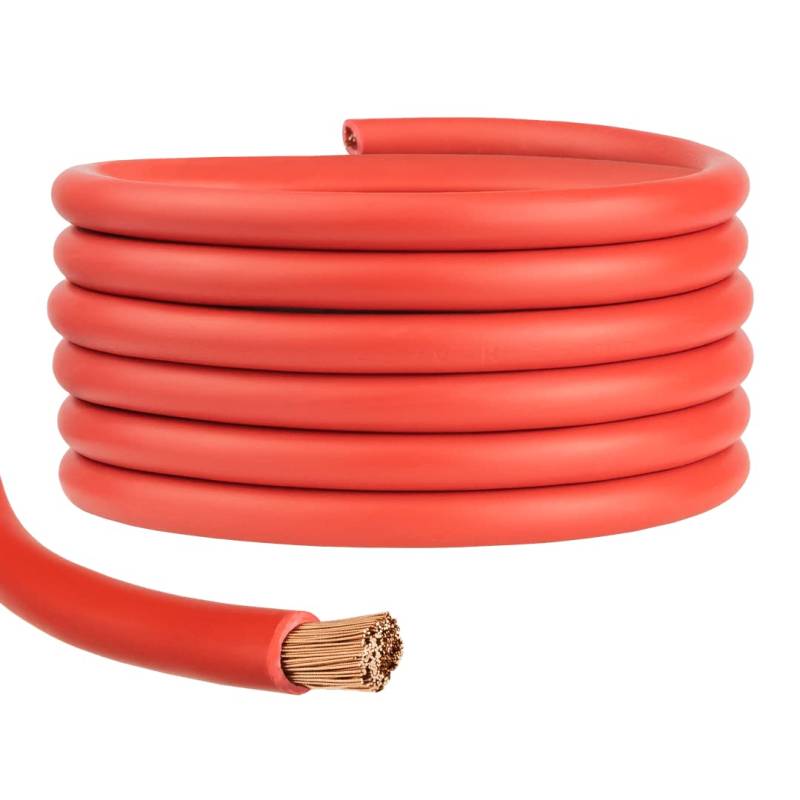 Batterie-Kabel Aderleitung Fahrzeugleitung | rot/schwarz | H07V-K | 100% OFC-Kupfer | 1,5mm² 2,5mm² 4mm² 6mm² 10mm² 16mm² 25mm² 35mm² 50mm² 70mm² | Meterware (Rot, 35 mm²) von Batterie24.de