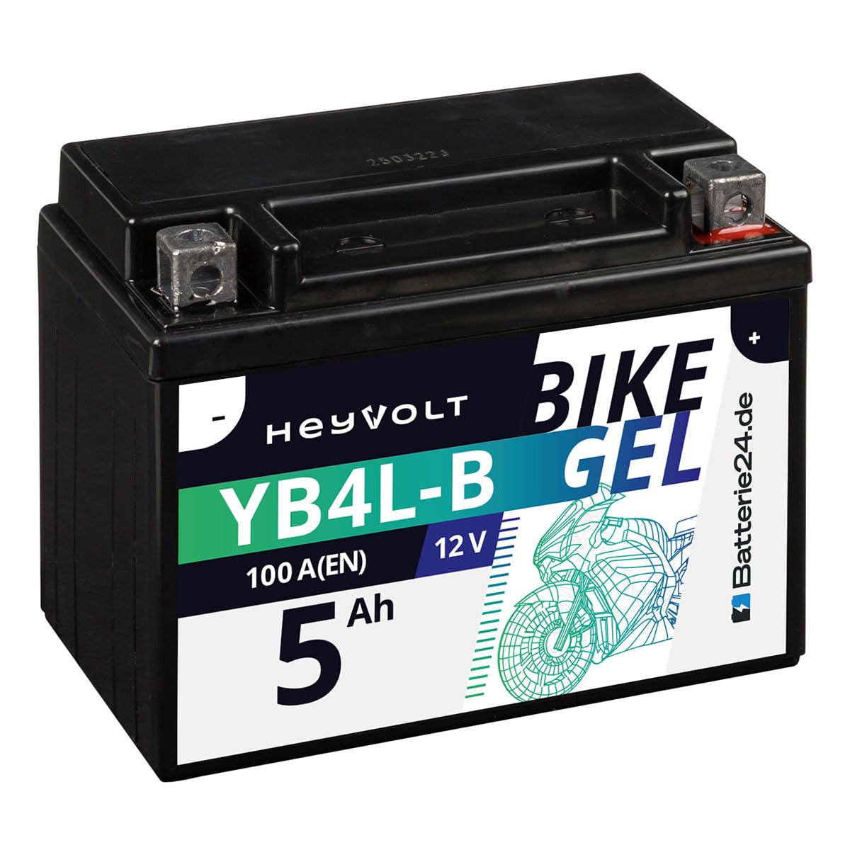 Batterie24.de HeyVolt GEL Rollerbatterie 12V 5Ah YB4L-B CB4L-B YB4L-A 50411 12N4-3B ers. 4Ah Motorrad, lead calcium Batterie24.de HeyVolt GEL Rollerbatterie 12V 5Ah YB4L-B CB4L-B YB4L-A 50411 12N4-3B ers. 4Ah Motorrad, lead calcium von Batterie24.de