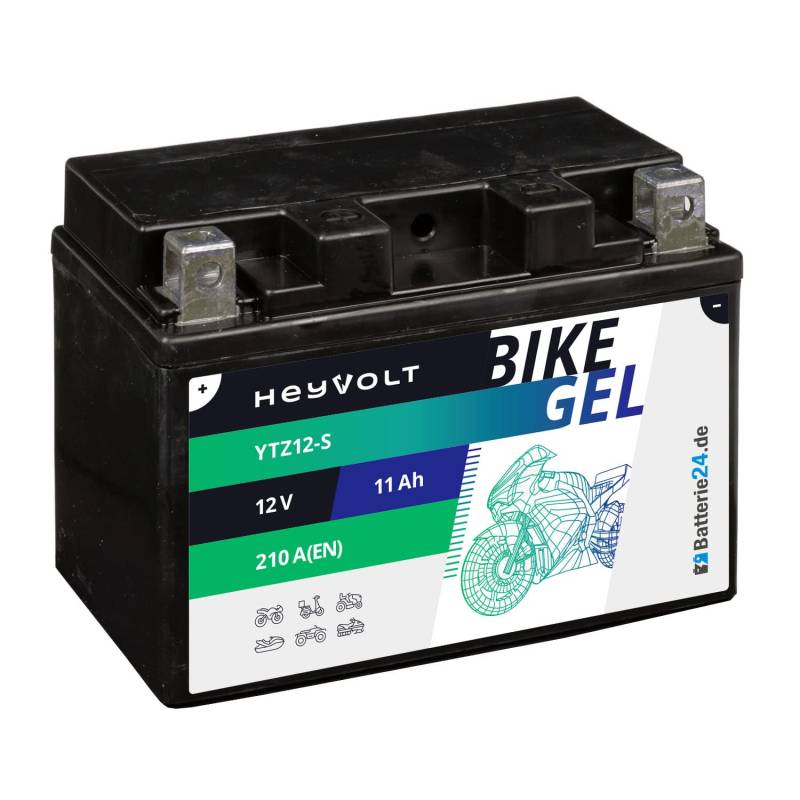HeyVolt GEL Motorradbatterie 12V 11Ah 51120 YTZ12-S CTZ14-S ETZ14-S YTZ14-4, 51101 von Batterie24.de