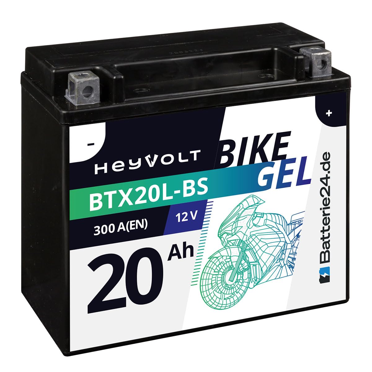 HeyVolt GEL Motorradbatterie 12V 20Ah 52014 82000 BTX20L-BS YTX20L-BS CTX20L-BS GTX20-BS CTX20L-BS HeyVolt GEL Motorradbatterie 12V 20Ah 52014 82000 BTX20L-BS YTX20L-BS CTX20L-BS GTX20-BS CTX20L-BS von Batterie24.de