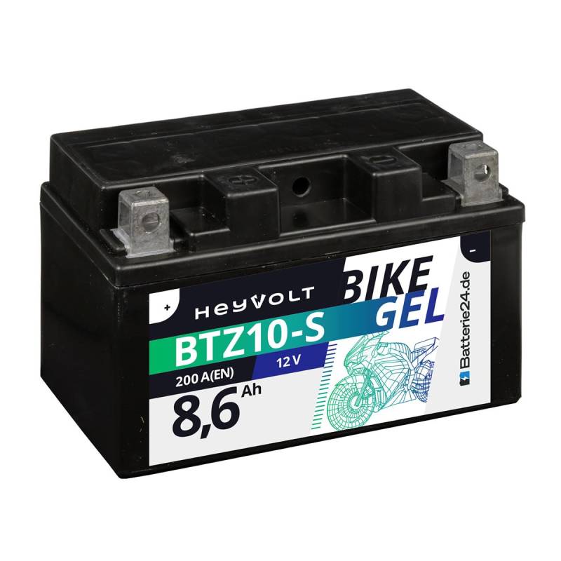 HeyVolt GEL Motorradbatterie 12V 8,6Ah BTZ10-S YTZ10-S 50922 50901 GTZ10-S YTZ10S-BS GEL12-10B-4 von Batterie24.de