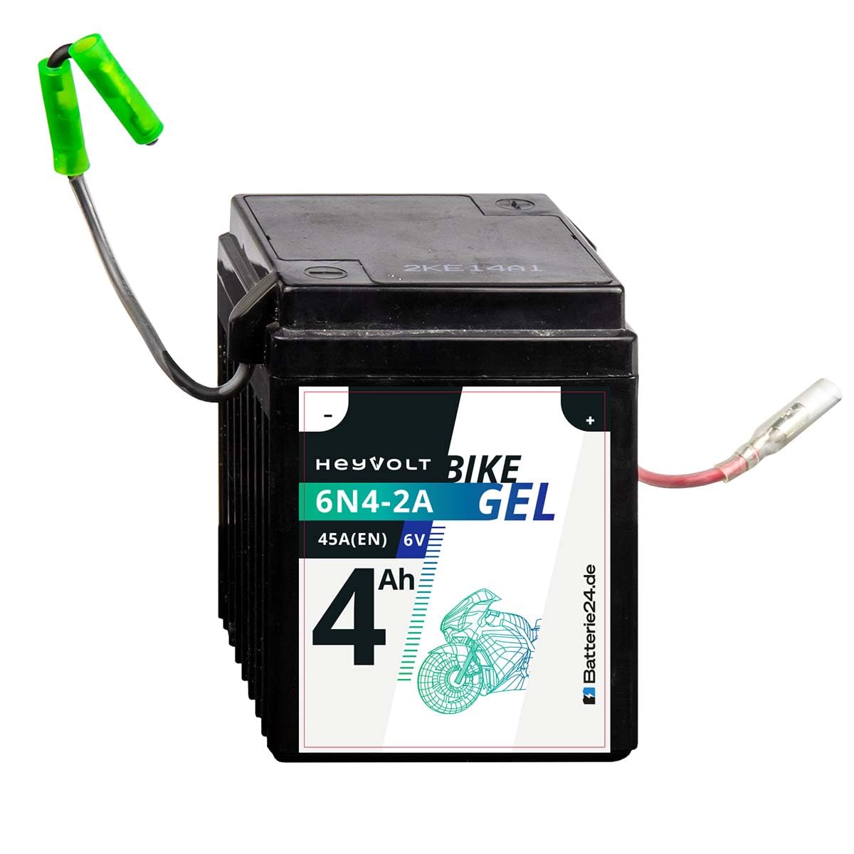 HeyVolt GEL Motorradbatterie 6V 4Ah 6N4-2A-4 6N4-2A-7 Aprilia Honda XL Z Suzuki Yamaha von Batterie24.de