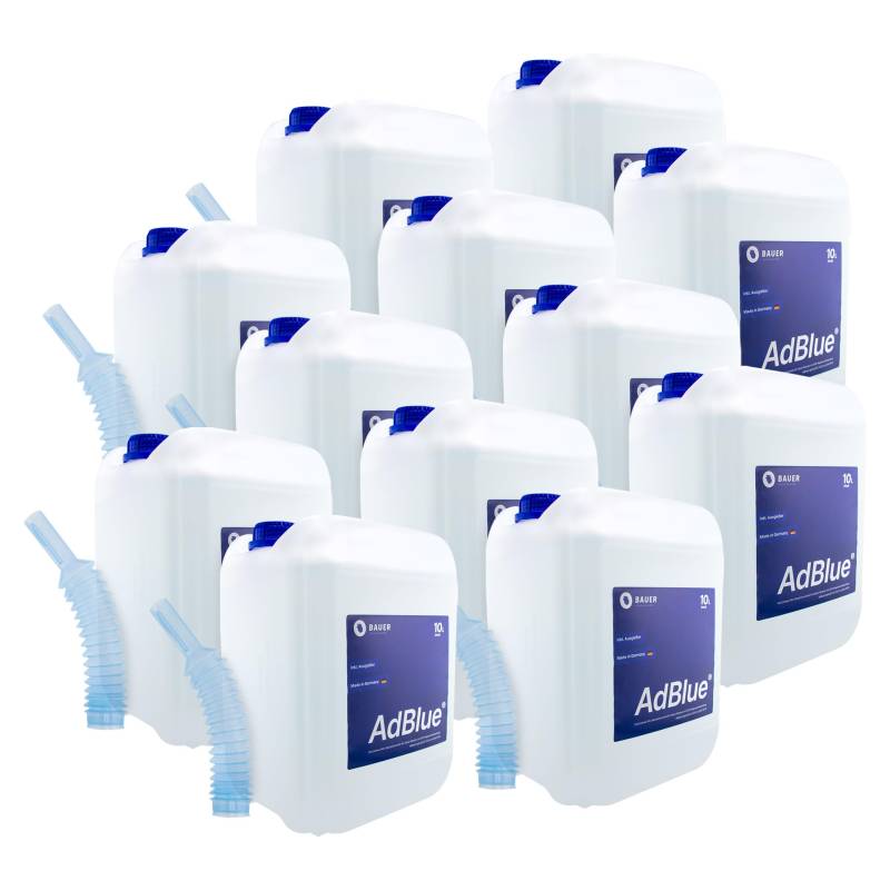 BAUER BLUE AdBlue Sparpaket Premium Harnstofflösung Kanister mit Flex-Ausgießer für Diesel-Motoren, ISO 22241 Konform – Optimale SCR-Abgasnachbehandlung, Made in Germany (100 Liter) von Bauer Blue