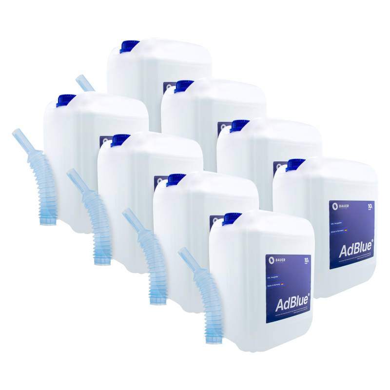 BAUER BLUE AdBlue Sparpaket Premium Harnstofflösung Kanister mit Flex-Ausgießer für Diesel-Motoren, ISO 22241 Konform – Optimale SCR-Abgasnachbehandlung, Made in Germany (80 Liter) von Bauer Blue