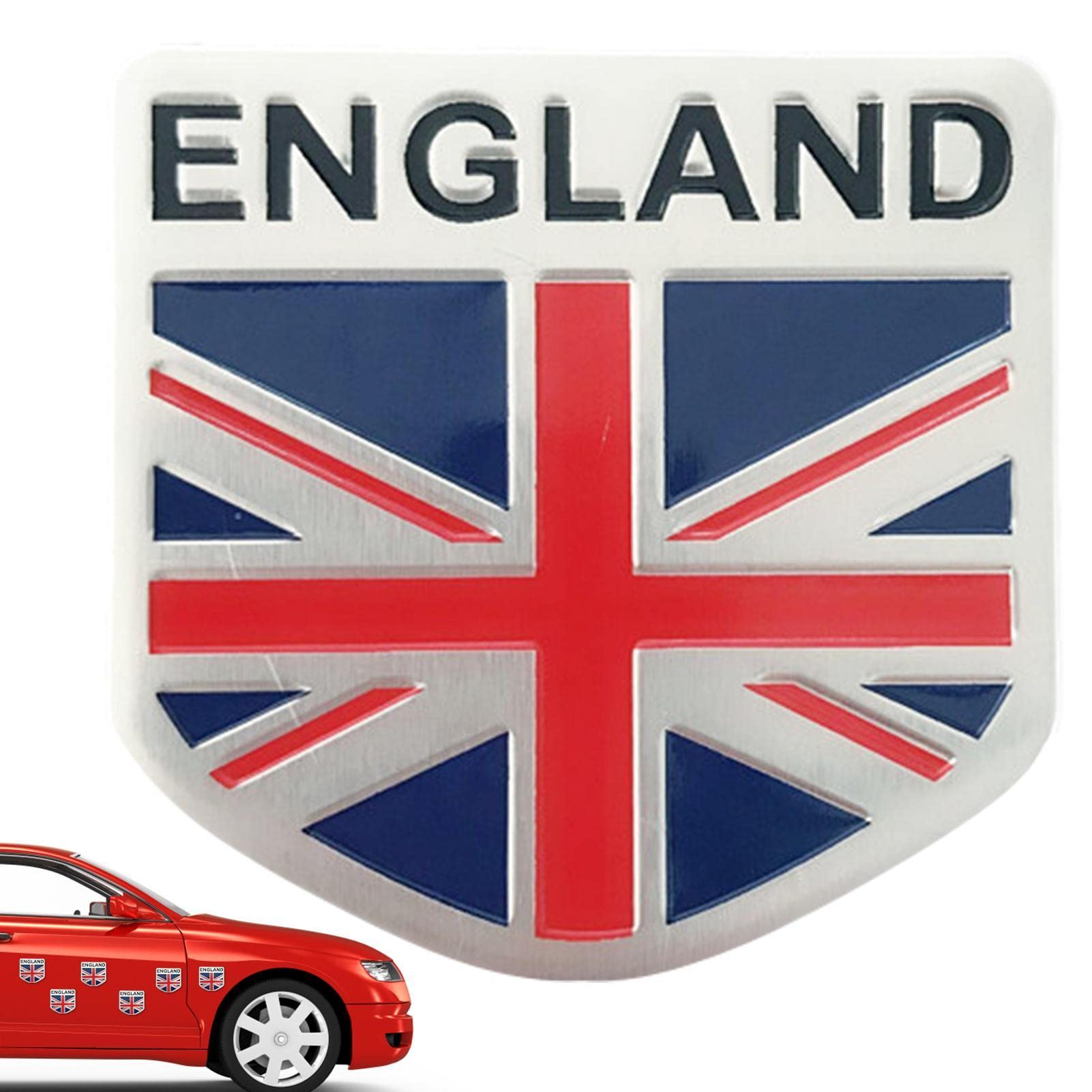 Bavokon Union Jack-Flaggen-Emblem-Aufkleber - England Vereinigtes Königreich Flaggen-Metallemblem-Aufkleber - Queen Elizabeth Car Emblem für Halloween Weihnachten Karneval Requisiten von Bavokon