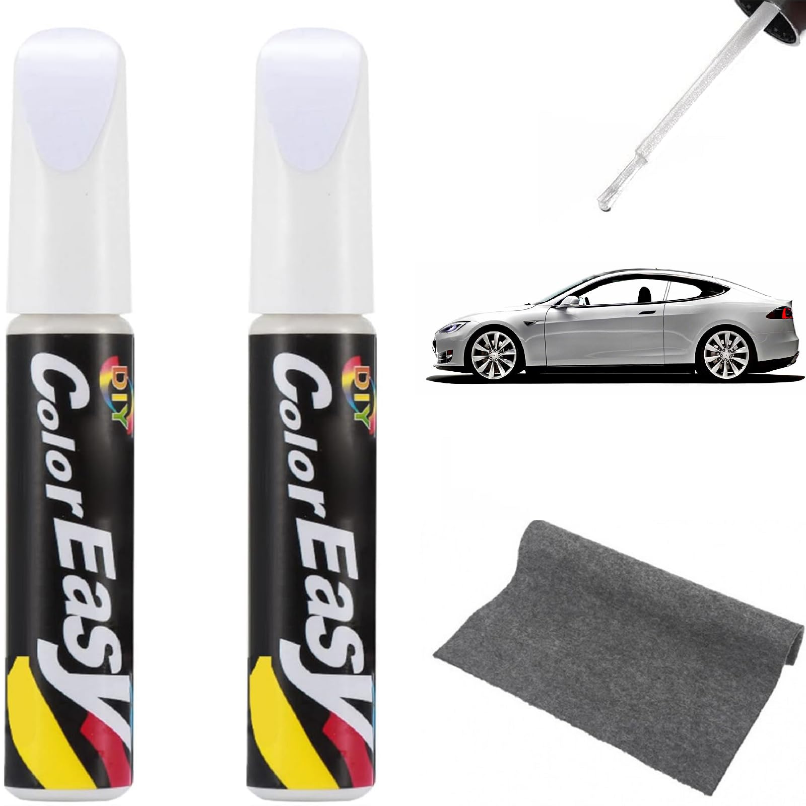 Bavooty Auto Lackstift,Auto Reparatur Lack Auto Pinsel,Auto Kratzer Reparatur Stift,Auto Lackstift Lackreparaturstift, Weiß Lackstift Auto Lack Reparatur für Auto Kratzer Reparatur Werkzeug (2 Stück) von Bavooty