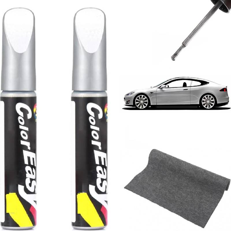 Auto Lackstift,Auto Reparatur Lack Auto Pinsel,Auto Kratzer Reparatur Stift,Lackstift Auto Lack Reparatur,Auto Lackstift Lackreparaturstift,Autokratzer Reparaturmittel Autolack für Auto,Silber,2pcs von Bavooty