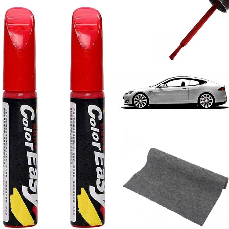 Auto Lackstift,Auto Reparatur Lack Auto Pinsel,Auto Kratzer Reparatur Stift,Lackstift Auto Lack Reparatur,Auto Lackstift Lackreparaturstift,Lackreparaturstift Auto,Autolack Reparaturstift,Rot, 2Pcs von Bavooty