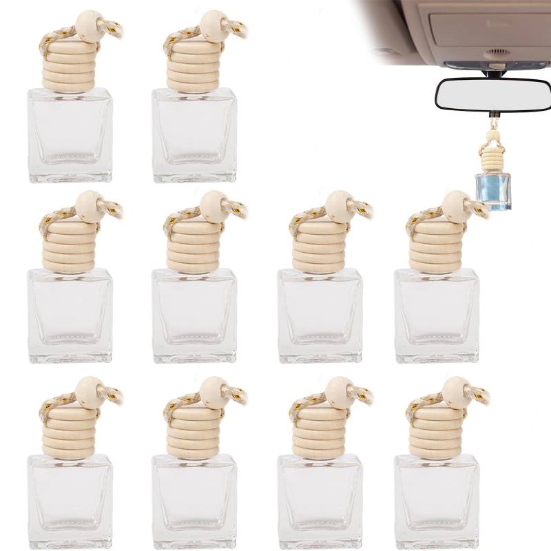 Auto-Lufterfrischer Parfümflasche,10 Stück 10ML Auto Parfüm Flasche Leer,Duft Diffusor Glas Flasche,Auto Duft Leere Flasche,Aromatherapie ätherisches Öl Diffusor für Auto Zuhause Büro Parfüm Decor von Bavooty