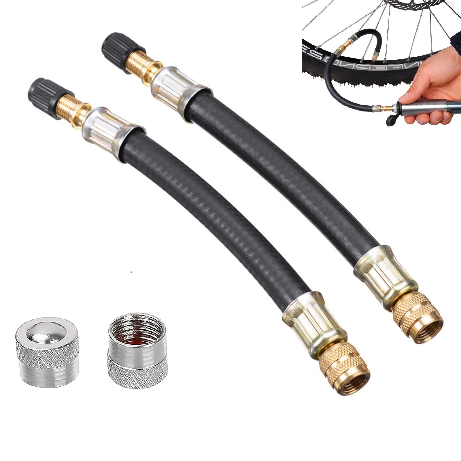 Reifenventil Verlängerung Adapter,Ventilverlängerung Autoventil,Gummi Reifen Ventilverlängerung,Ventilverlängerung mit Kappen,180mm Reifenventilverlängerung Winkelventil für Auto Motorrad Fahrrad,2Pcs Reifenventil Verlängerung Adapter,Ventilverlängerung Autoventil,Gummi Reifen Ventilverlängerung,Ventilverlängerung mit Kappen,180mm Reifenventilverlängerung Winkelventil für Auto Motorrad Fahrrad,2Pcs von Bavooty
