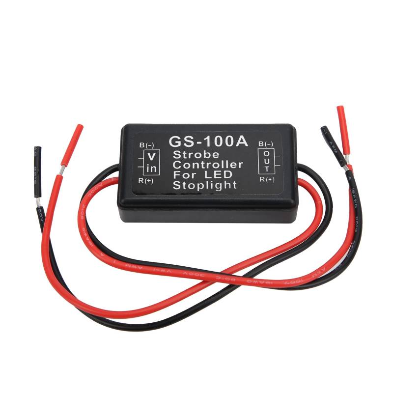Baxnore GS-100A-Strobe-Controller für Bremslichter, IP65 Water Proof Flash Control Modul mit 3 Blitzmodus für Autos Motorradfahrrad von Baxnore