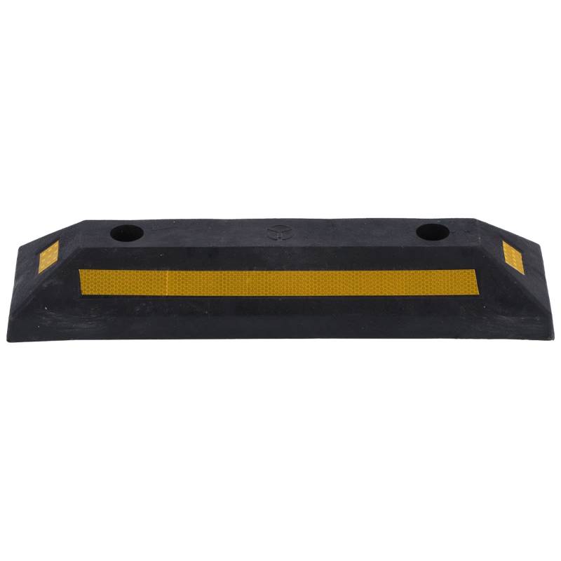 Baxnore Parkblock, Gummi-Bordstein, Radstopper, Stopper mit gelbem Reflektorstreifen für Garagenparkplätze. Aus hochwertigem Gummi-Kunststoff. Größe 54 x 14,5 x 8 cm. Gewicht 2180 g. von Baxnore