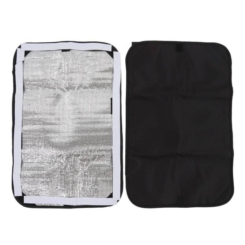 Baxnore RV -Tür Fensterabdeckung Schatten UV Block Doppelschicht Verbundstoff Stoff RV Tür Schattenabdeckung RV -Zubehör für Wohnmobile Speedboote Häuser schwarz Silber 40,5 x 62 cm 2pcs von Baxnore