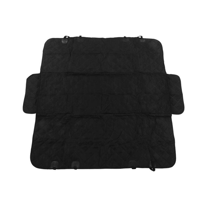 Baxnore Rücksitz Extender Faltbarer Hundautossitzabdeckung wasserdichte Schwarze Haustierbrückenplattform für Autossitze Polypongee PU Material 152x143cm Größe von Baxnore