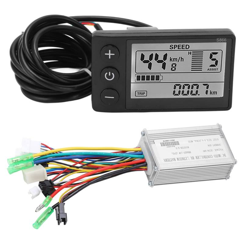Pinsel ohne Motor Controller mit LCD866 Display, IP65 Waterdight Controller Kit für 22,2 mm Lenker von Baxnore