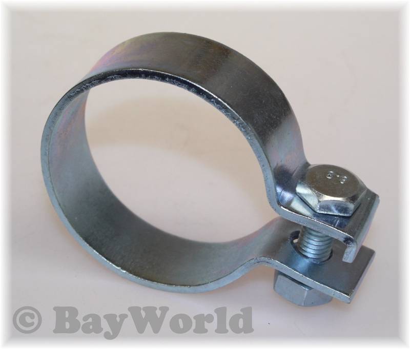 DIN Schelle 63,5mm Stahl verzinkt 2.50 Zoll Breitbandschelle Auspuffklemme von BayWorld