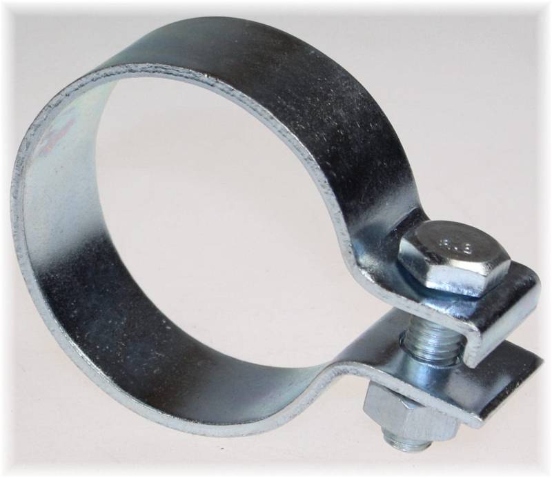 BayWorld Breitbandschelle 65,5mm Stahl verzinkt Silber 2.55 Zoll Auspuffklemme von BayWorld