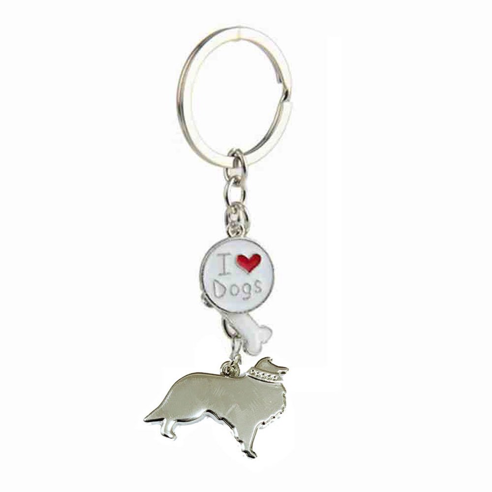 bbeart® Dog Keyring Keychain, Schlüsselanhänger aus kleinem Hundemetall mit Schlüsselbund Keyring Key Tags Car Keyring Pocket Charm Shelti-C von BbearT