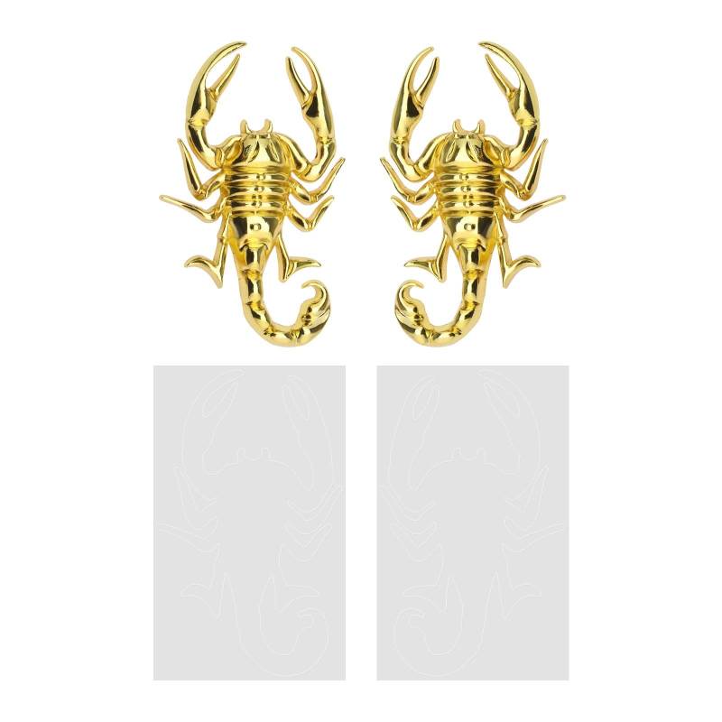 Be In Your Mind 1 Pair Car 3D Scorpion Metal Sticker Waterproof Anti-Rust Car Body Decorative Decor Badge Emblem for Automotive Motorcycle Zinc Alloy Gold von Be In Your Mind