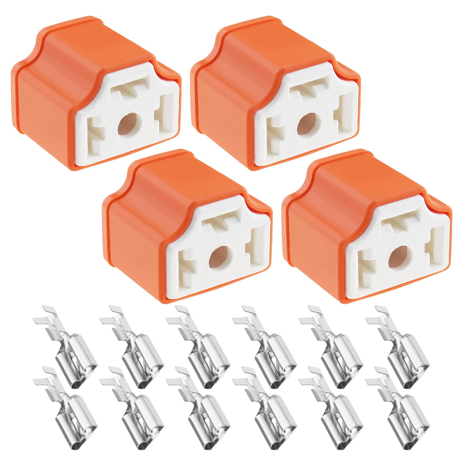 Be In Your Mind 4 Stück 3-poliger H4-Scheinwerfer Steckdosen Ersatz 3-poliger Stecker-Steckdose 90-Grad Scheinwerfer Kabelbaum Stecker mit 12x Klemmen Autozubehör 55W Orange Be In Your Mind 4 Stück 3-poliger H4-Scheinwerfer Steckdosen Ersatz 3-poliger Stecker-Steckdose 90-Grad Scheinwerfer Kabelbaum Stecker mit 12x Klemmen Autozubehör 55W Orange von Be In Your Mind