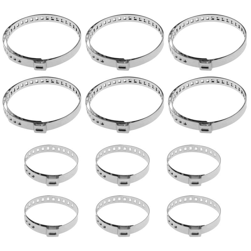 Be In Your Mind 12 Stück CV Manschetten Klemm Kit Universal Edelstahl Verstellbares Antriebswellen Gelenk Crimp Klemm Kit für die Meisten Pkw Schiffsanhänger (6 Kleine Und 6 Große) von Be In Your Mind