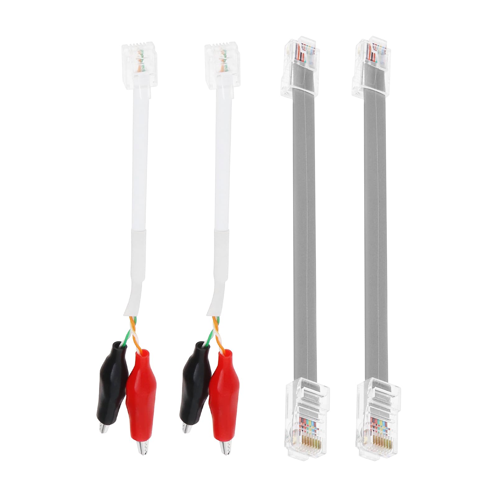 Be In Your Mind 2 Sets Ersatzkabel für Kabeltester LAN-Netzwerk-Testkabel 16 Cm Telefonleitungs-Testkabel mit Krokodilklemmen RJ11 RJ45-Stecker Be In Your Mind 2 Sets Ersatzkabel für Kabeltester LAN-Netzwerk-Testkabel 16 Cm Telefonleitungs-Testkabel mit Krokodilklemmen RJ11 RJ45-Stecker von Be In Your Mind