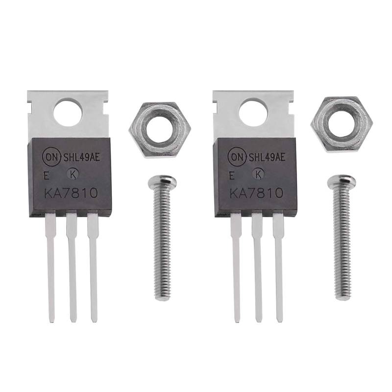 Be In Your Mind 2 Stück 1A 10V Positiv Spannungsregler KA7810 TO220 mit Befestigungsschraube Mutter Schraubenmutter-Reparaturteil von Be In Your Mind
