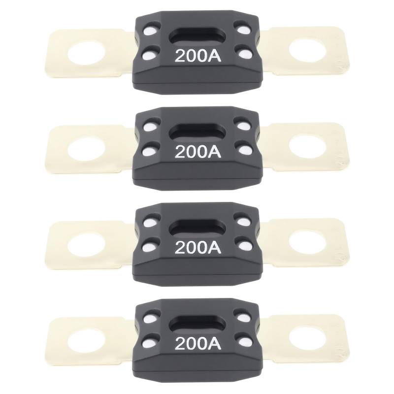 Be In Your Mind 4Pcs Auto MEGA/ANM Sicherungen 200A 32V Hohe Strom Sicherung Bolt-on Sicherungen für Autos LKW Boote von Be In Your Mind