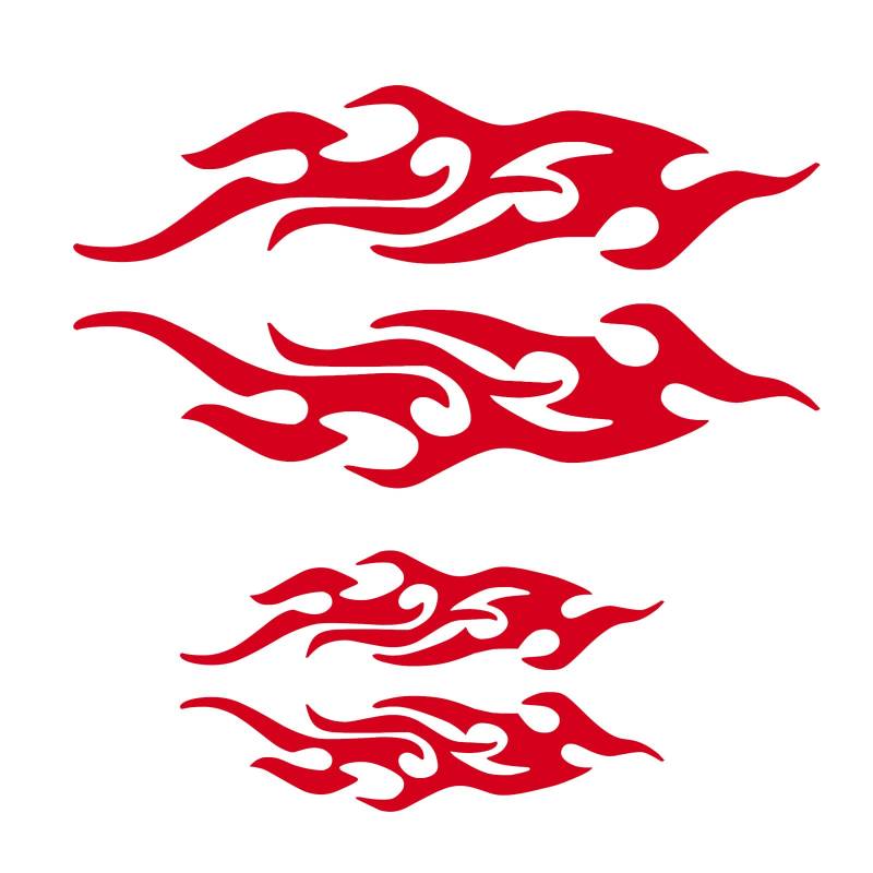 Be In Your Mind 8PCS Flame Reflektierende Aufkleber Flamme Grafik Auto Karosserie Seitenaufkleber Flame Racing Sport Aufkleber Selbstklebende Dekoration für Auto Skateboard 29cm 12cm Rot von Be In Your Mind