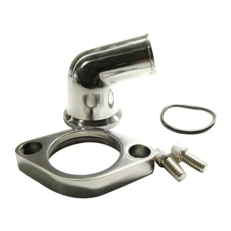15° schwenkbar poliert Wasser Hals Thermostat Gehäuse Kompatibel für Chevrolet SBC BBC Small Block Big Block Chevy Motoren 283 302 305 327 350 383 396 427 454 502 von Beauticare