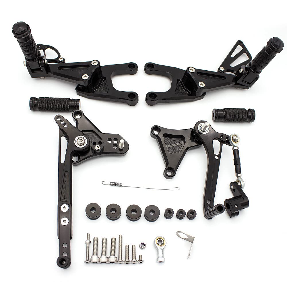 Motorcycle Footrests/Passend for Benelli Tnt125 TNT 125 2016–2020 Motorrad-Fußrastenanlage, Fußstütze, CNC-Aluminiumlegierung, Fußrastenanlage, Fußrasten(Black) von Becwdvo