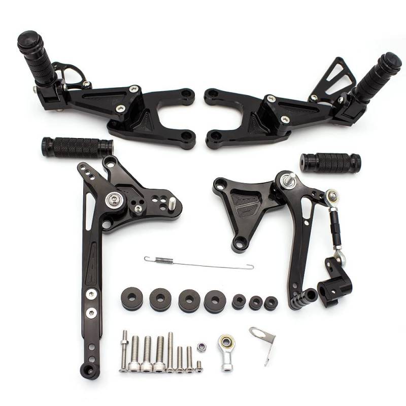 Motorcycle Footrests/Passend for Benelli Tnt125 TNT 125 2016–2020 Motorrad-Fußrastenanlage, Fußstütze, CNC-Aluminiumlegierung, Fußrastenanlage, Fußrasten(Black) von Becwdvo