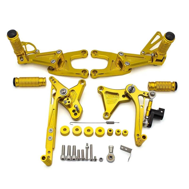 Motorcycle Footrests/Passend for Benelli Tnt125 TNT 125 2016–2020 Motorrad-Fußrastenanlage, Fußstütze, CNC-Aluminiumlegierung, Fußrastenanlage, Fußrasten(Gold) von Becwdvo