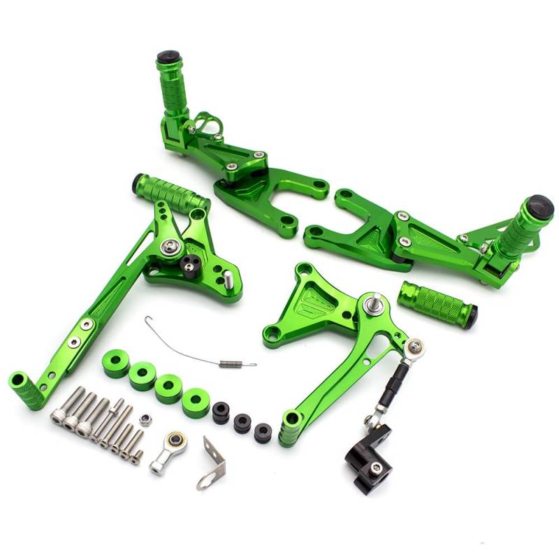 Motorcycle Footrests/Passend for Benelli Tnt125 TNT 125 2016–2020 Motorrad-Fußrastenanlage, Fußstütze, CNC-Aluminiumlegierung, Fußrastenanlage, Fußrasten(Green) von Becwdvo