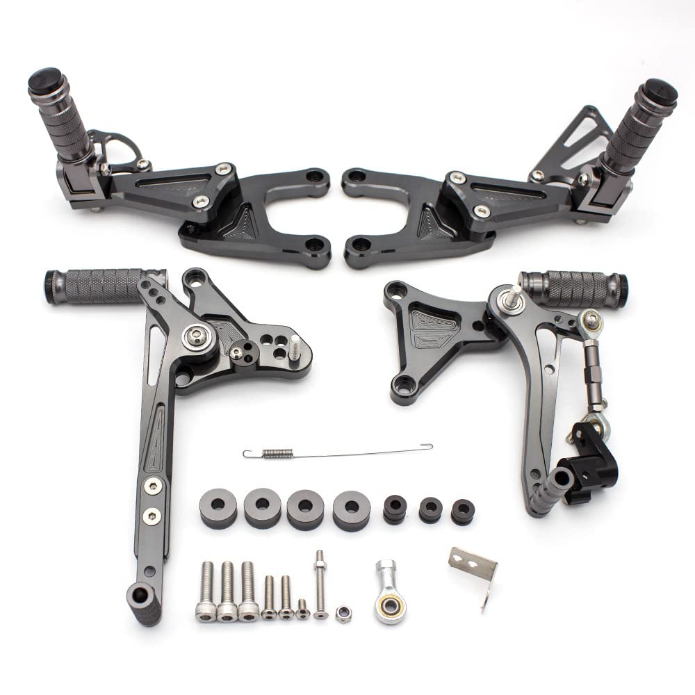 Motorcycle Footrests/Passend for Benelli Tnt125 TNT 125 2016–2020 Motorrad-Fußrastenanlage, Fußstütze, CNC-Aluminiumlegierung, Fußrastenanlage, Fußrasten(Grey) von Becwdvo