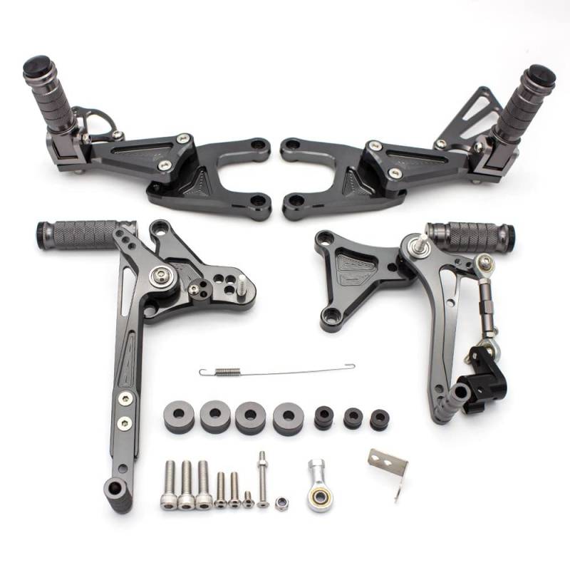 Motorcycle Footrests/Passend for Benelli Tnt125 TNT 125 2016–2020 Motorrad-Fußrastenanlage, Fußstütze, CNC-Aluminiumlegierung, Fußrastenanlage, Fußrasten(Grey) von Becwdvo
