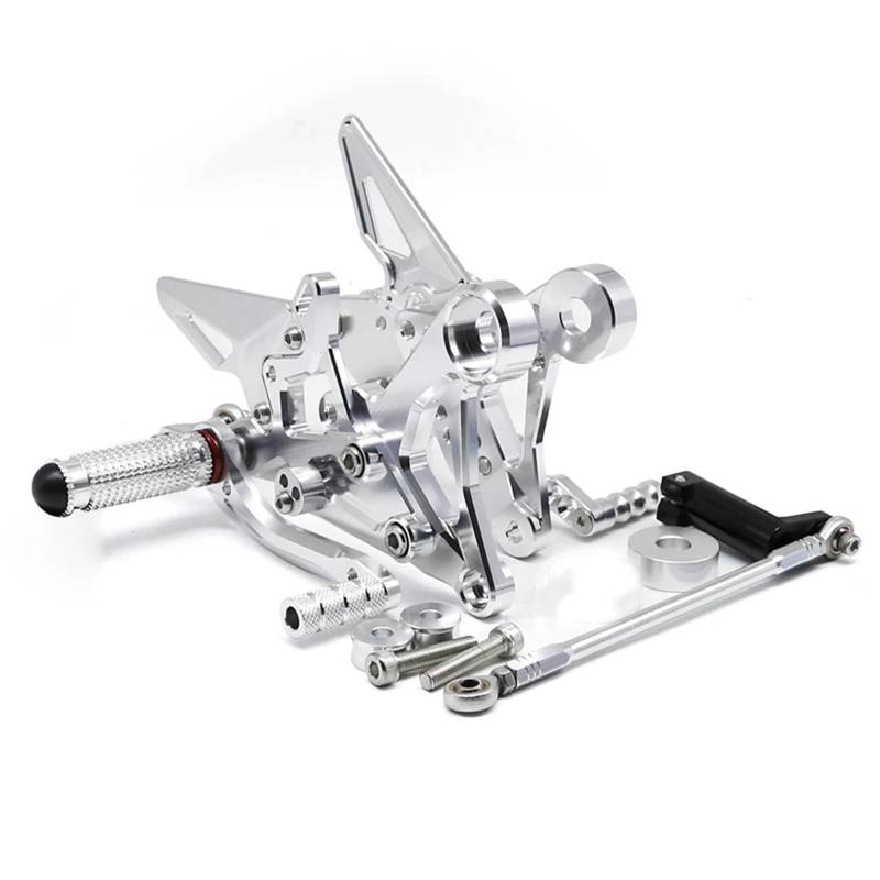 Motorcycle Footrests/Passend for CFMOTO CF Moto XO-1 Papio 125 CF125 / XO-1 ABS CNC-verstellbare Motorrad-Fußstütze hinten eingestellt Fußrastenanlage Fußrasten Pedal Fußrasten(Silver) von Becwdvo