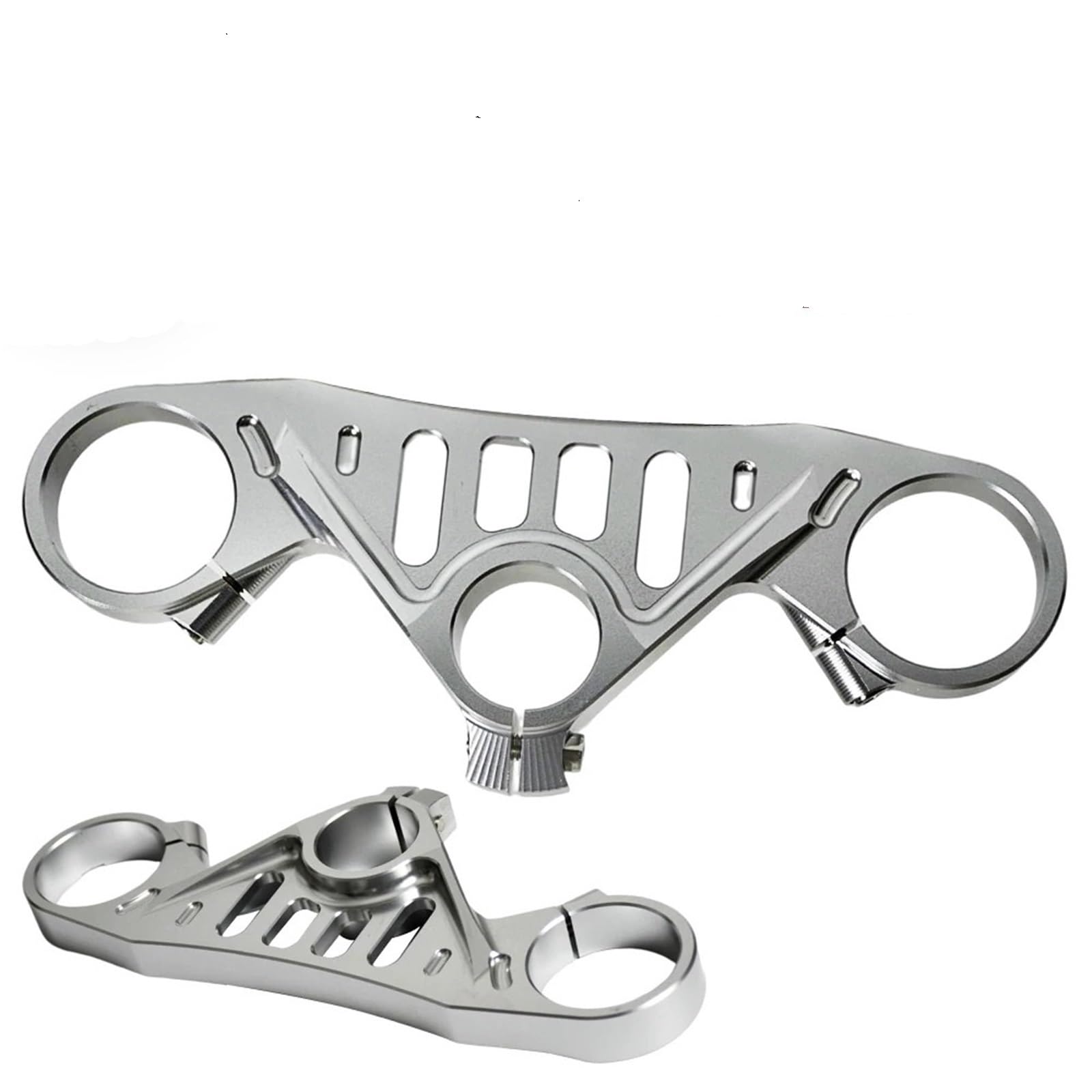 Motorcycle Footrests/Passend for Ducati Panigale V4 V4S V4R SP 2018-2022 Motorradzubehör Gabelbrücke Vordere Obergabel Silber Aluminiumlegierung(Silver) von Becwdvo