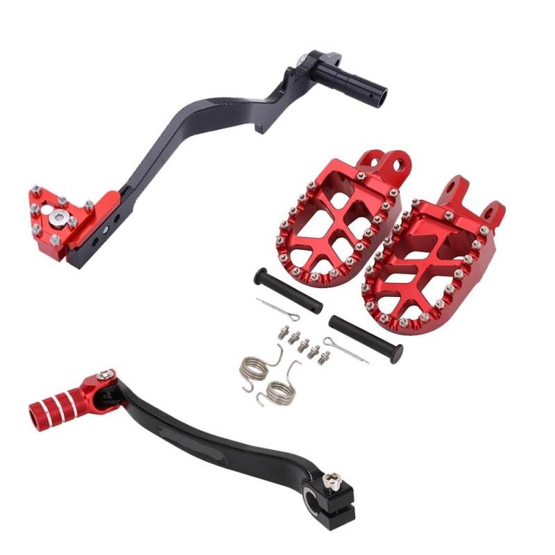 Motorcycle Footrests/Passend for Honda XR CRF CRM Baja XR250 XR250R Motorrad CNC Fußrasten Rest Fußrasten Fußstütze Gangbremse Schalthebel Pedal Schalthebel Bremse(Set3) von Becwdvo
