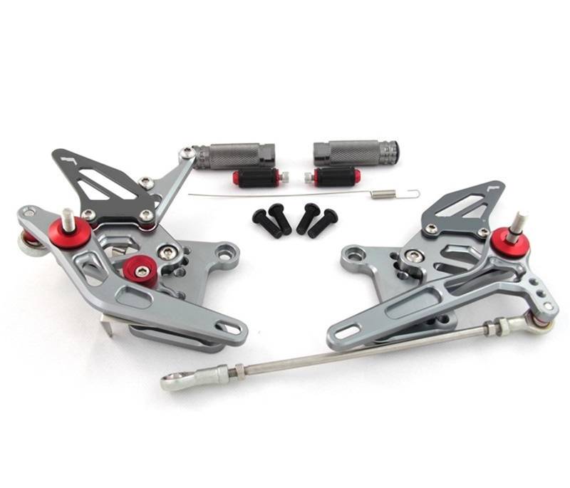 Motorcycle Footrests/Passend for Speed ​​Triple 1050 2005–2010, CNC-verstellbare Fußstützen, Fahrerfußrasten, Fußrastenanlage, 2006, 2007, 2008, 2009, Silber(Gray) von Becwdvo