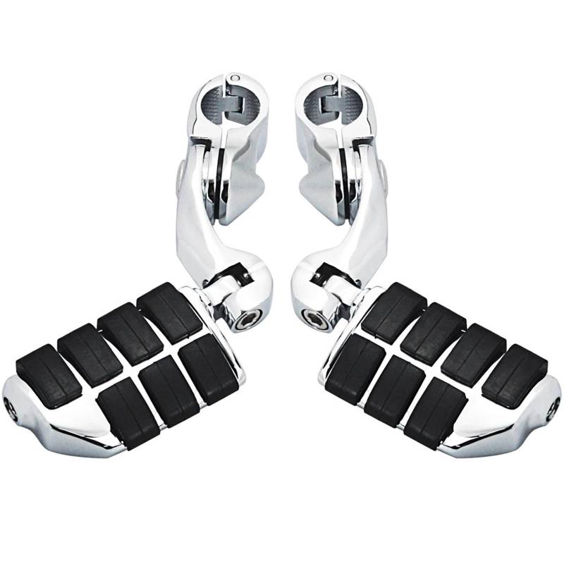 Motorcycle Footrests 1,25 "32mm Motorräder Fußstütze Motorschutz Highway Fußrasten/Fit for Harley Davidson CVO Road King Street Glide Sportster Iron 883(Chrome Set) von Becwdvo
